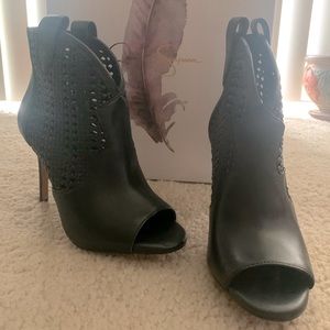 Jessica Simpson black leather booties